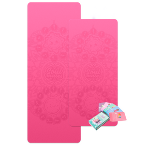 
                
                    Load image into Gallery viewer, Mummy and Me Yoga Set - Sun &amp;amp; Moon | Matching Pink Yoga Mats for Adults and Kids | Free Yoga Cards | Eco-Friendly | Non-Toxic
                
            