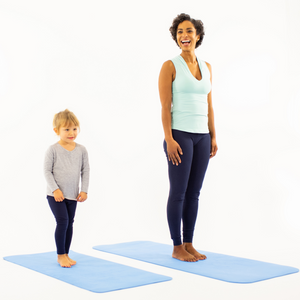 
                
                    Load image into Gallery viewer, Mummy and Me Yoga Set - Wave | Matching Blue Yoga Mats for Adults and Kids | Free Yoga Cards | Eco-Friendly | Non-Toxic
                
            